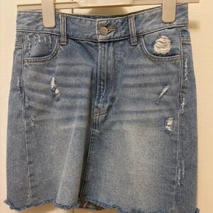 H&M Distressed Denim Mini Skirt
